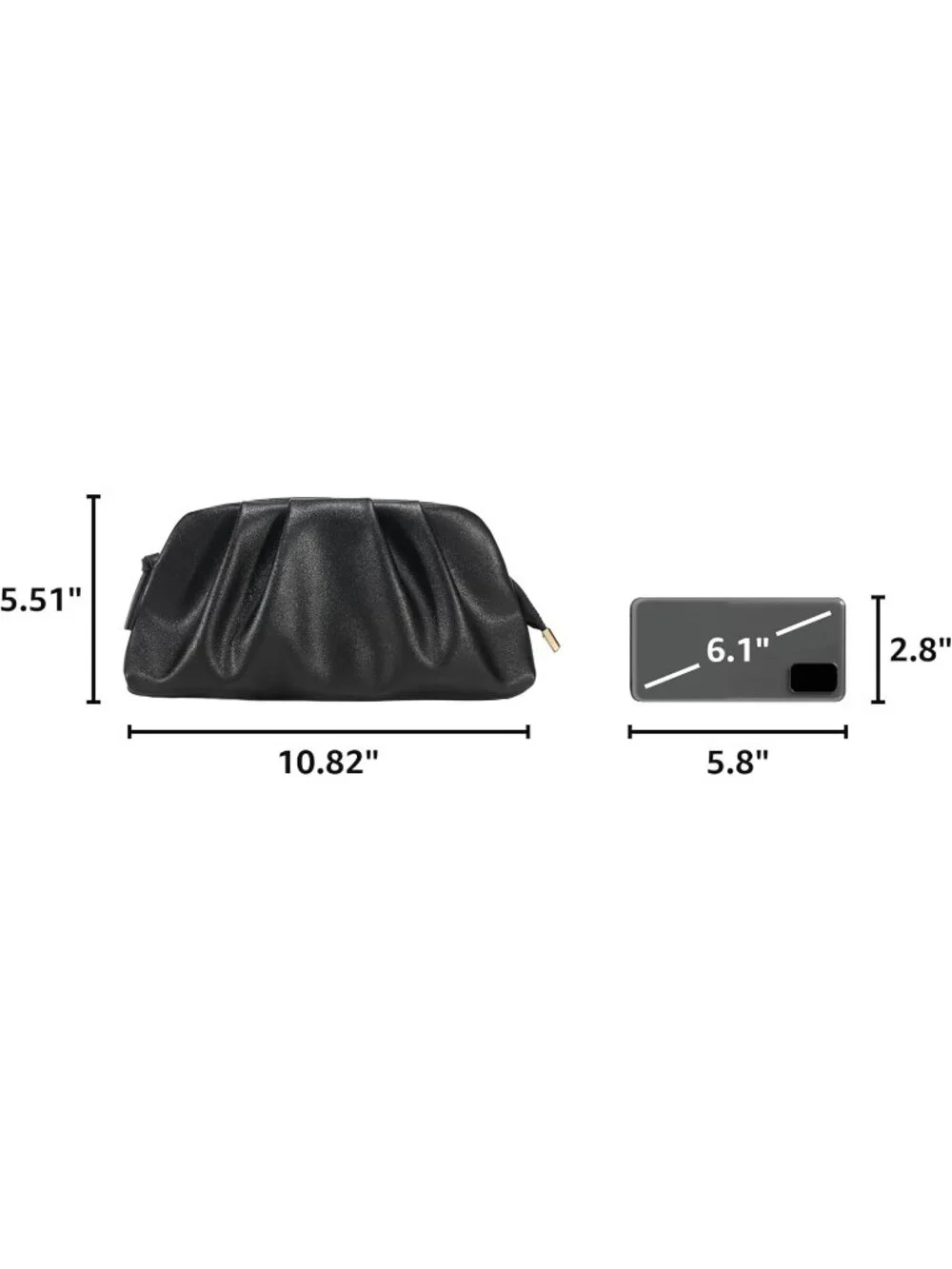 👜 Women's Black Faux Leather Evening Formal Crossbody Bag Stylish Clutch Purses